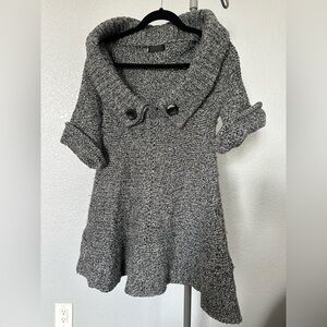 Cozy Gray Knit Sweater with Button Details